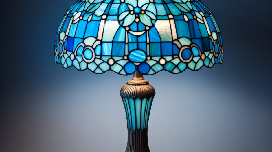 Lampe tiffany bleue